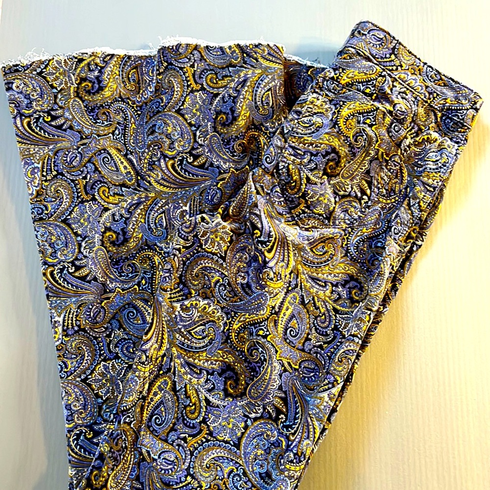Forever 21 Gold & Purple Paisley Velour Bell Bottom Pants SzL